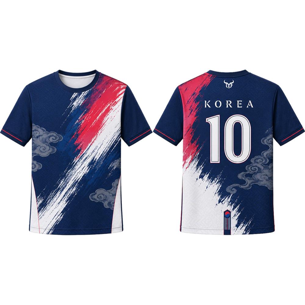 Korean Vintage Cloud Print Soccer Jersey Men's Breathable And Quick Dry Summer Outdoor Sports T-shirt Unisex O-neck Casual Top