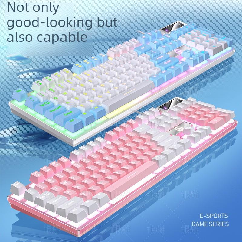 Игровая проводная клавиатура K500 с двухцветной подсветкой и механическим ощущением - Аксессуары для настольного компьютера