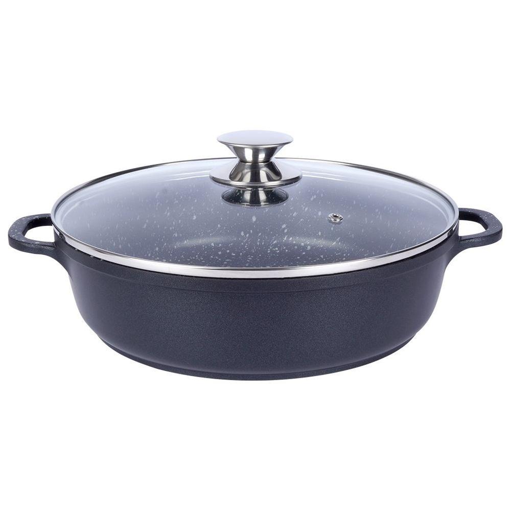 Orion GRANDE 28 cm Cast Aluminum Frying Pan with Lid and Granite Non-Stick Coating (4.3L)