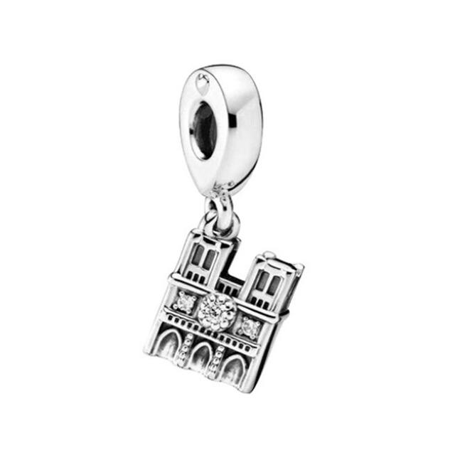 Новый Шарм Стерлингового Серебра 925 Биг Бен Эйфелева Башня Мотаться Подходит Оригинальный Модный Браслет Змеиная Цепочка Из Бисера Женский Подарок