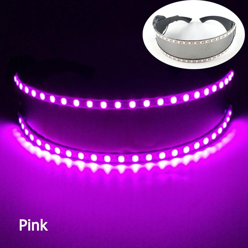 Киберпанк Футуристические Светящиеся Очки Рейв Кибер световые Очки LED светящийся козырек Очки для реквизита шоу электронной музыки EDM