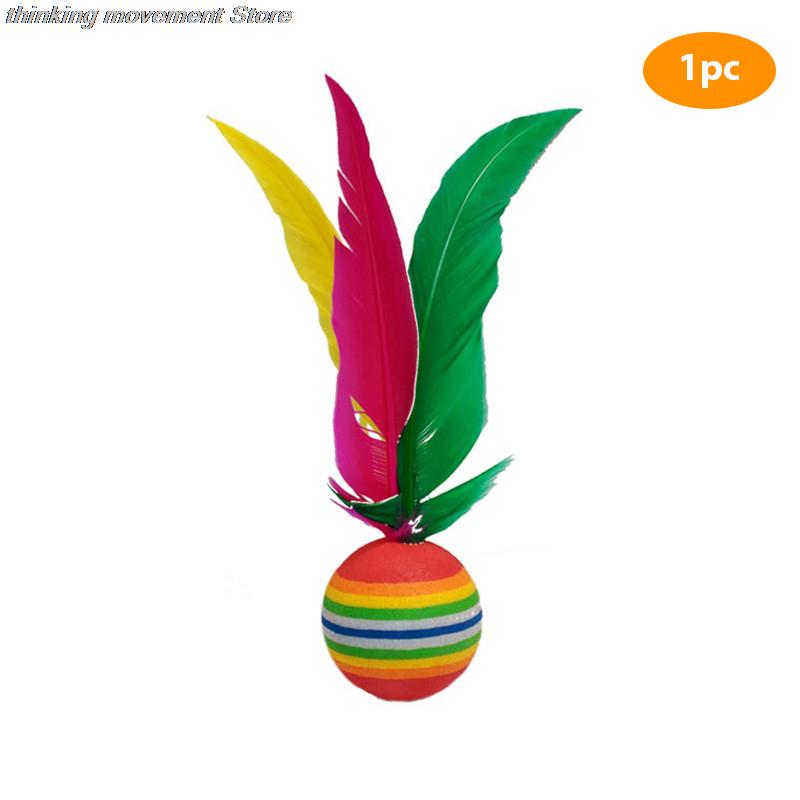 1/5pcs Colorful Feather Shuttlecock China Jianzi Foot Kick Hand wheel Fancy Goose Feather Shuttlecock Fitness entertainment