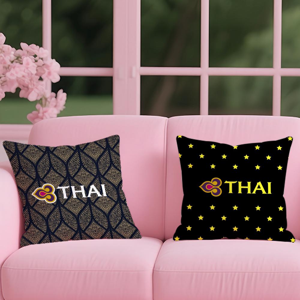 Подушка Thai Airways International 2-в-1 Двусторонняя Плюшевая Наволочка | Для Авто/Дивана/Кровати | Идеальный Подарок