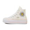Chuck Taylor All Star Lift Platform Женские кроссовки с высокой цветочной вышивкой Кремовый Egret Cheeky-Coral A03516C