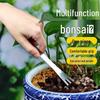 Бонсай Двусторонняя грабля и нож для прессования почвы: Инструмент двойного назначения для бонсай ручной работы и рыхления почвы