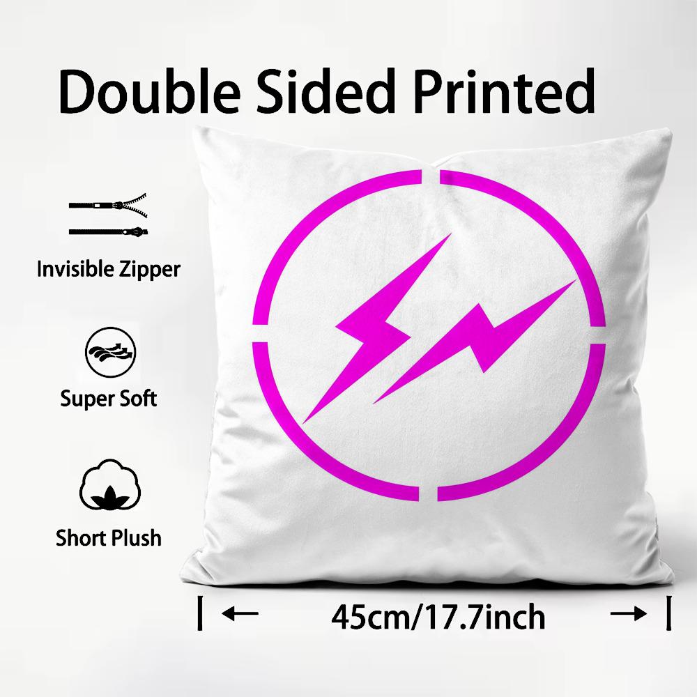 Lightning FFragment DesignS Cushion Cover Plush Fabric Soft DoubleSided Printed Sofa Warm Winter Home Child Gift Pillow Case