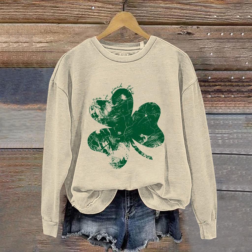 Women's Round Neck Tops Cotton Women's Casual Fashion Long Sleeve O Neck Pullover