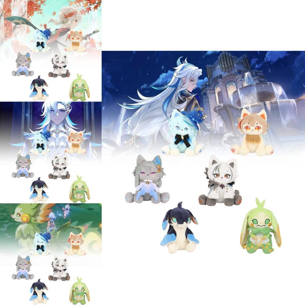 Очаровательная плюшевая игрушка-кошка по мотивам Genshin Impact, мягкая и уютная аниме-фигурка дракона