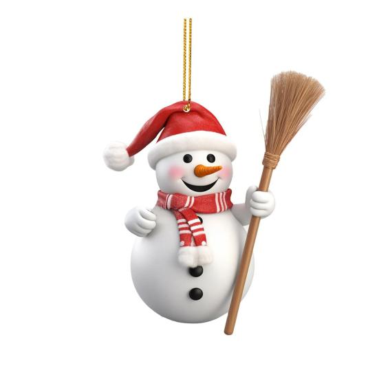 5 шт. Рождественские украшения в виде снеговика, 2D акриловые подвески в виде снеговика, милое мультяшное украшение в виде снеговика на Рождество