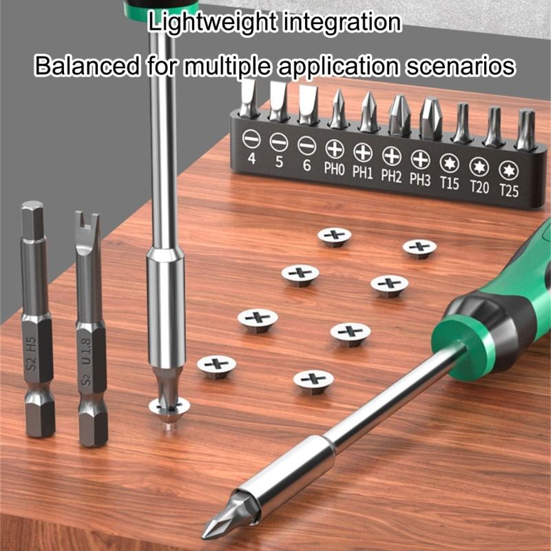 Профессиональный стальной адаптер-бита для отвертки с удлиненным валом, гаечный ключ. Подходит для нескольких головок для сложных задач.