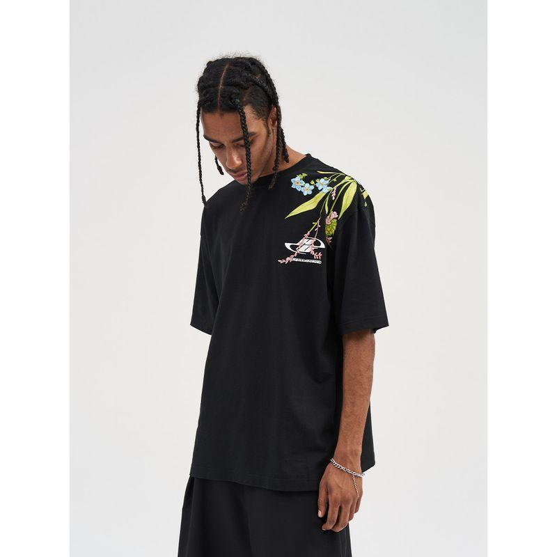 Cleanfit Street Florals Chinese Style Short Sleeve Embroider