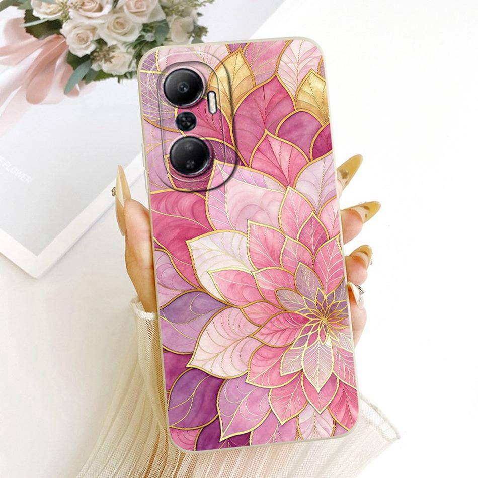 For Infinix Hot 20 20Play Cute Cat Flower Cartoon Phone Case For Infinix Hot 20 Play Hot20 4G Soft Silicone Covers Bumpers