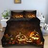 Halloween Horror Pumpkin King Queen Duvet Cover Night Witch Bedding Set Bat Moon Quilt Cover 2/3Pcs Polyester Comforter Cover