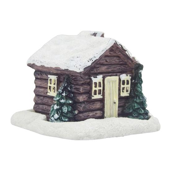 Рождественский Снежный Дом Подставка для Благовоний Украшение Рождественская Деревенская Изба из Бревна Смола