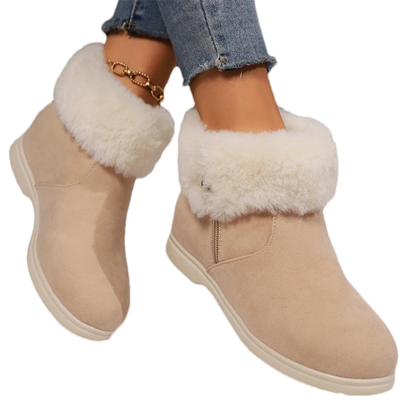 Женские меховые теплые ботильоны из замши, зимняя обувь 2025 года, новый брендовый тренд, короткие плюшевые туфли на плоской подошве, ботинки «Челси», спортивная повседневная обувь, Botas
