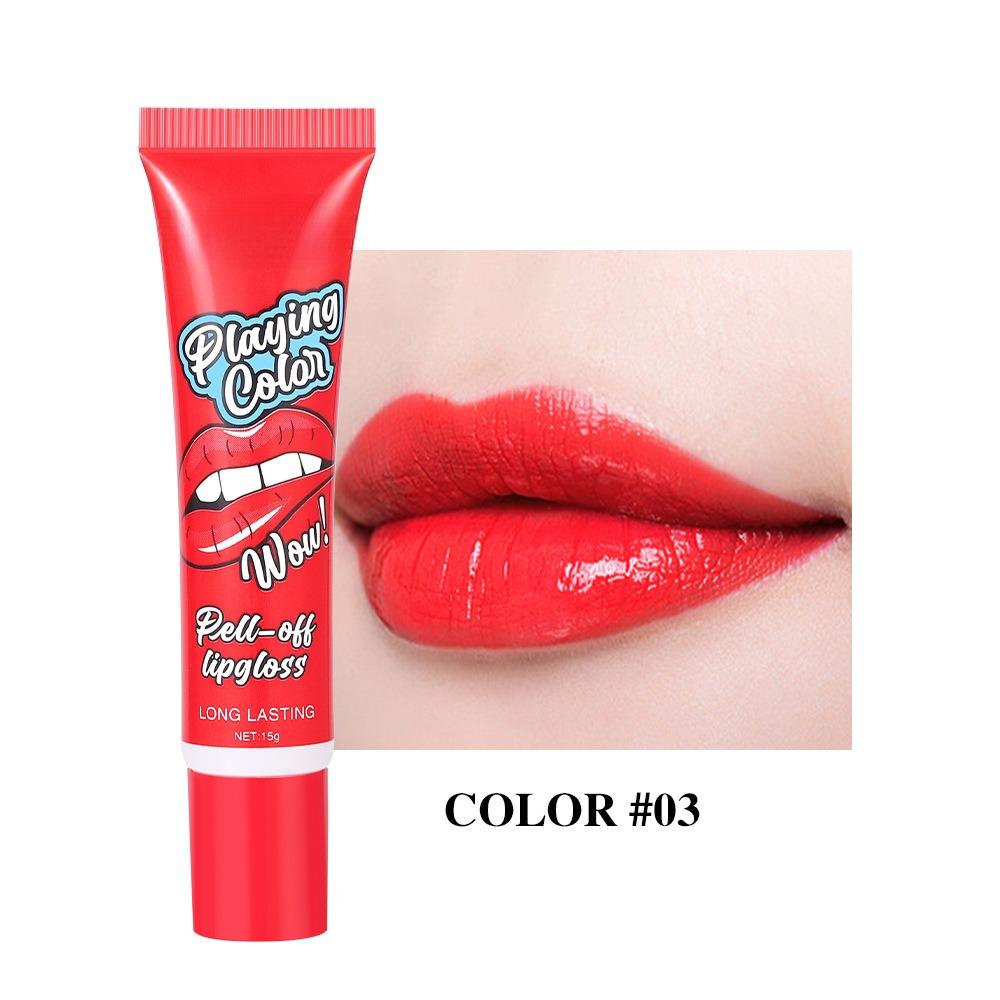 6 Colors Tear Pull Liquid Lipstick Long Lasting Lip Gloss Mask Base Waterproof Moisturizer Makeup Peel Off Lip Gloss Cosmetics