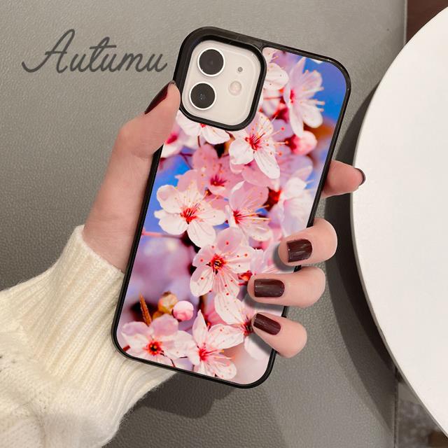 Чехол для телефона с цветком сливы для iPhone 11 12 13 14 Pro Max mini X XR XS SE 2020 6S 7 8 Plus Samsung Galaxy S21 S22 Крышка-накладка