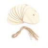 30pcs Heart Ornament Wooden Romantic Decorative Sign with Rope Gift Tag for DIY Enthusiast