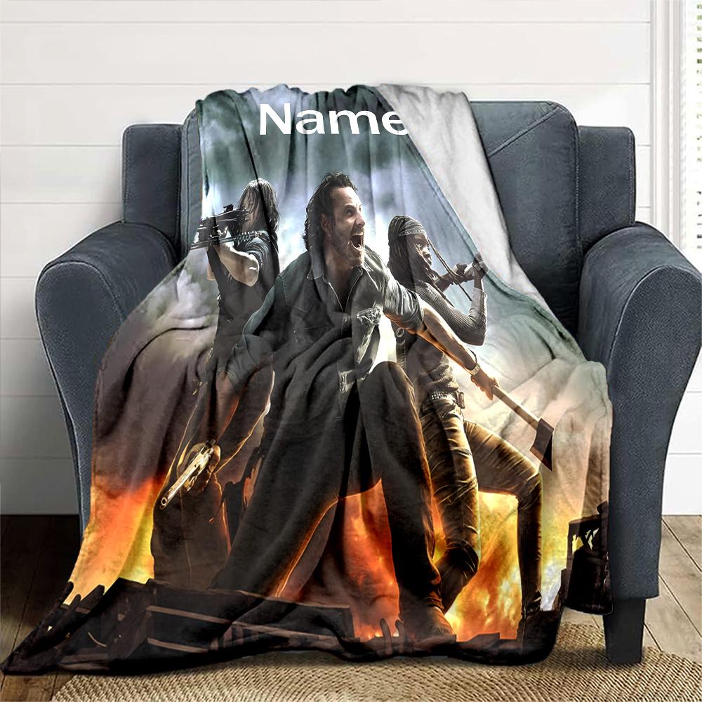 Customiz Name Personality The Walking Dead Blanket Soft &Warm Sofa Office Bed Travel Lunch Break Blanket, Gift Suitable All Seasons