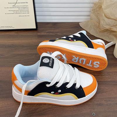 Оригинальные универсальные спортивные и повседневные кеды в гонконгском стиле, весна 2025, новая нишевая цветовая гамма, платформа, кеды-буханки, инс-тренд