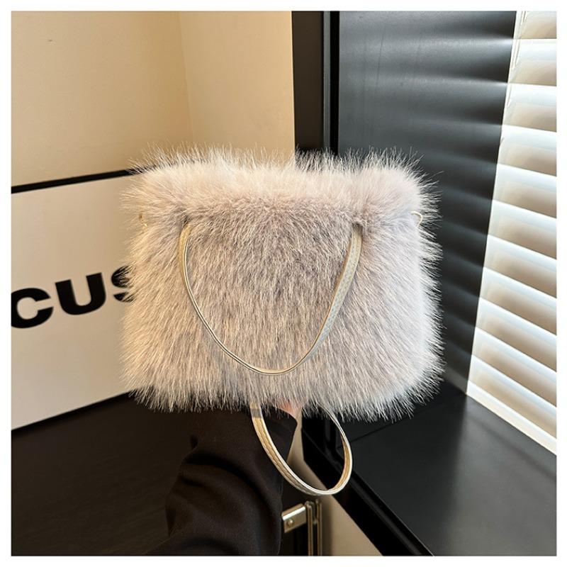 Продвинутая осенне-зимняя новая сумка-мессенджер из лисьего плюша высокой ценности, большая вместимость, простая атмосфера, универсальная сумка, женская сумка