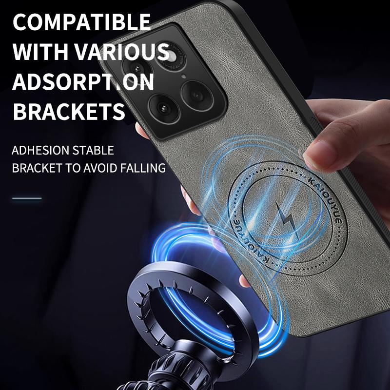 Чехол для Motorola Signature Moto Edge 70 Ultra 5G Магнитный Для MagSafe Текстурированная Napa PU Силиконовая Кожаная Задняя Крышка Бампер
