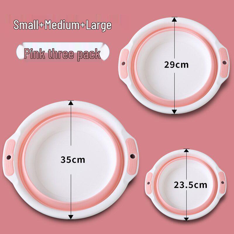 Foldable Portable Washbasin: Ideal for Dorm, Travel, Laundry, Face Washing - Durable, Round, Thick Plastic