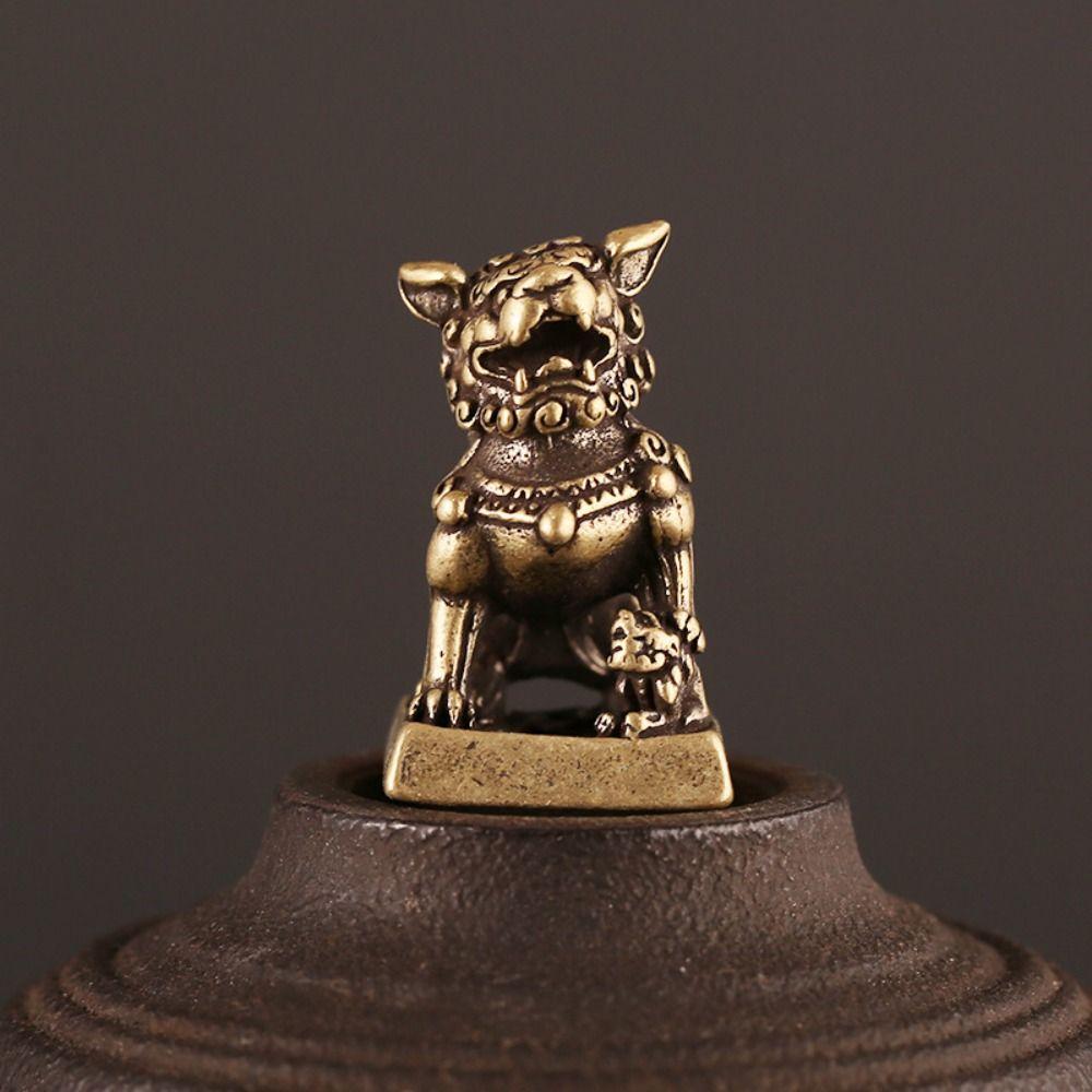 Feng Shui Decoration Attracts Wealth Keychain Pendant Lion Seal Lion Figurines Lion Ornaments