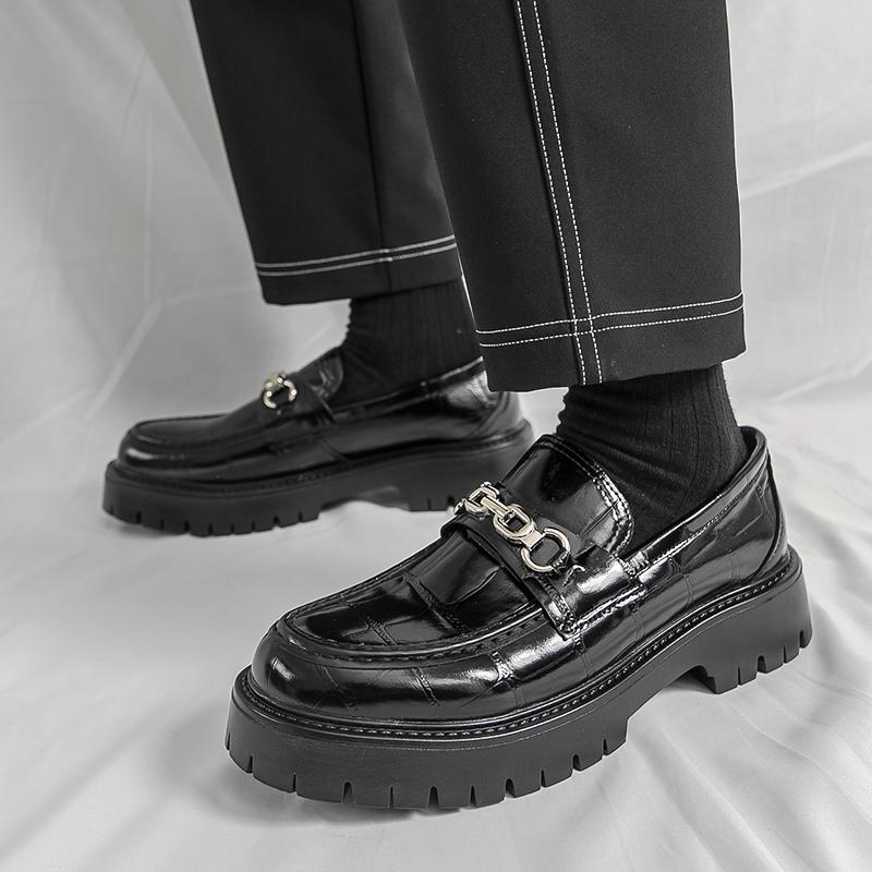 Высококачественные мужские туфли дерби из крокодиловой кожи, удобная толстая подошва, весенние мужские ретро шнуровка, деловые повседневные кожаные туфли