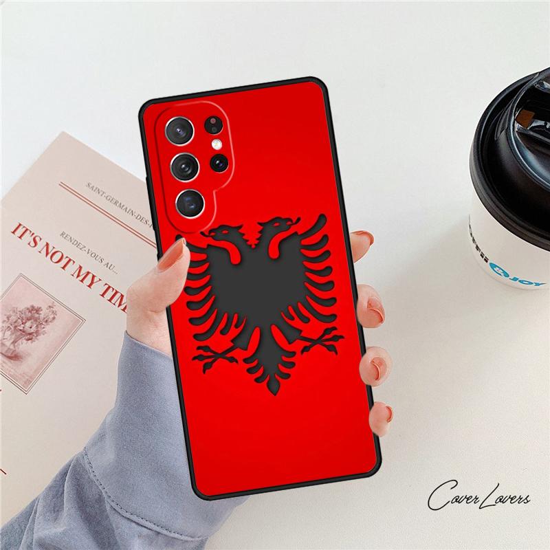 Чехол для телефона с орлом Флага Албании Для Samsung Galaxy S24 S25 S23 S22 Ultra Note 10 20 Plus S20 S21 FE