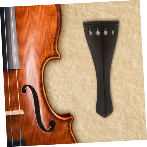 Toyvian Stained Ebony Violin Tailpiece, 4-Hole Replacement Violin Tailpiece, Replacement Violin Part