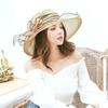 1PC New Sun Protection Mesh Flower Hat Organza Women'S Hat Sun Shade Large Brim Hat French