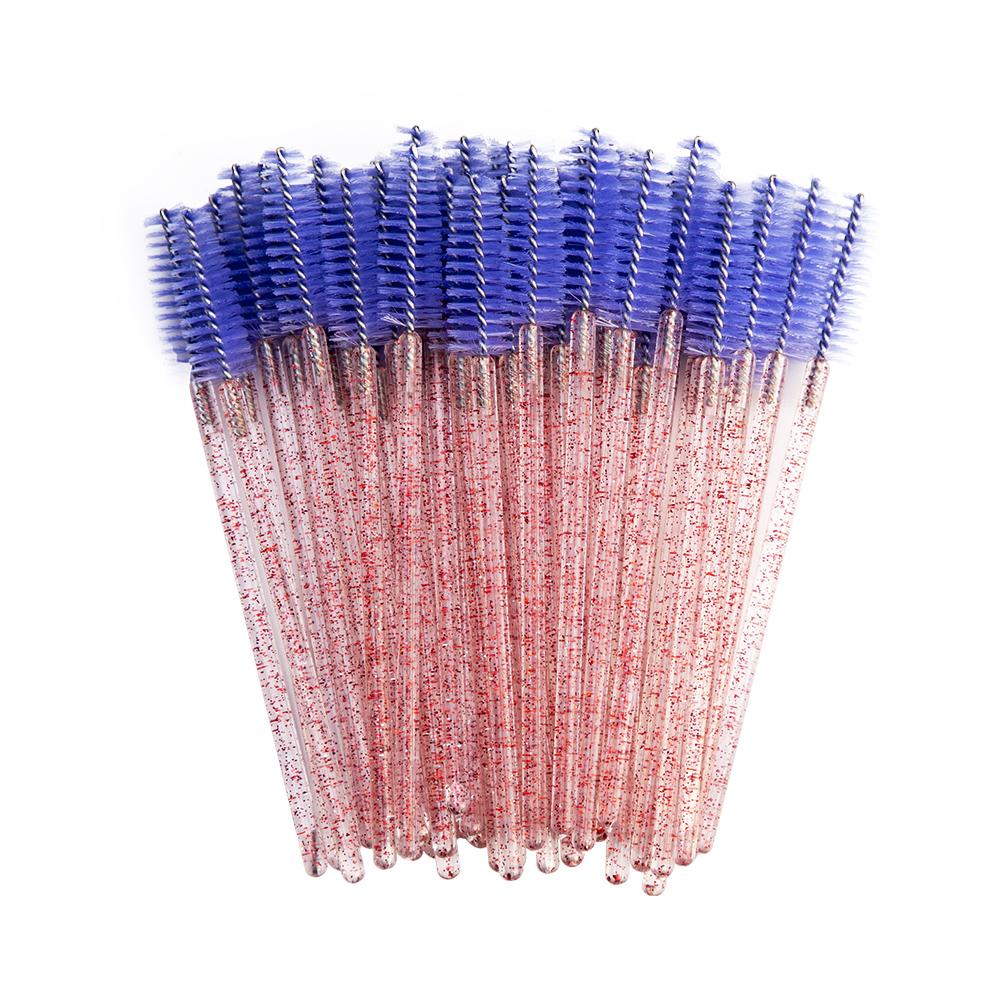 2024 Hot Sale Crystal Shine Eyelashes Mascara Brushes Private Logo Diamond Eyelashes Nylon Fan Brush Make-Up Tool