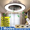 48W 3 Colors Adjustment Minimalist Ceiling Lamp Dining Room Bedroom Living Room Lamp Round Fan Lamp Modern LED Ceiling FanLamp With 2.4GRemote Control