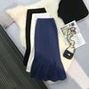 Woolen Fishtail Skirt for Women In Winter Ruffle Hip Mid-length Skirt Light-cooked Style Skirt