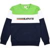 Levis Толстовка мужская модная повседневная с логотипом в стиле колор-блок, с длинным рукавом, зеленая 85581-0000