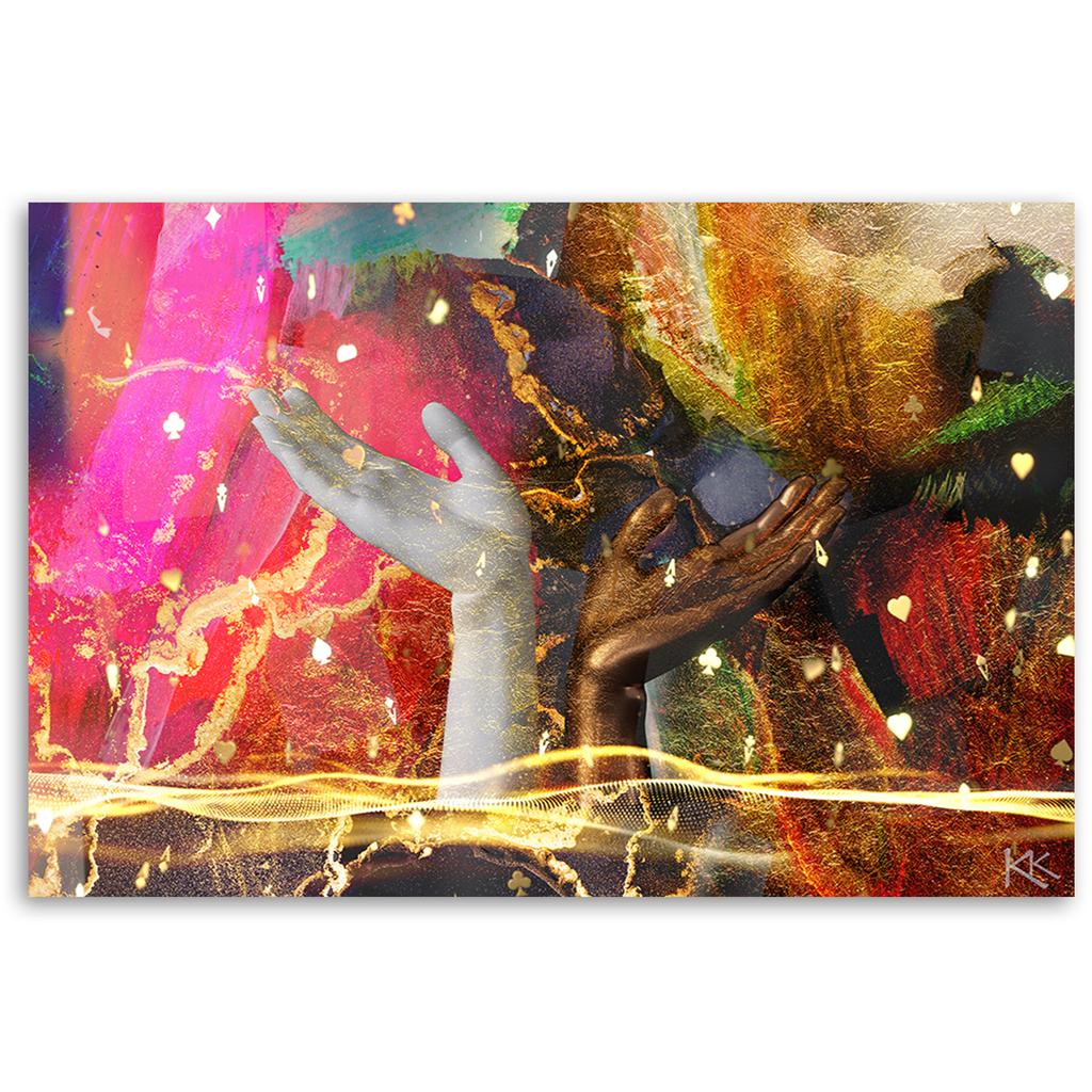 Canvas Print, Coloured Hands Abstraction