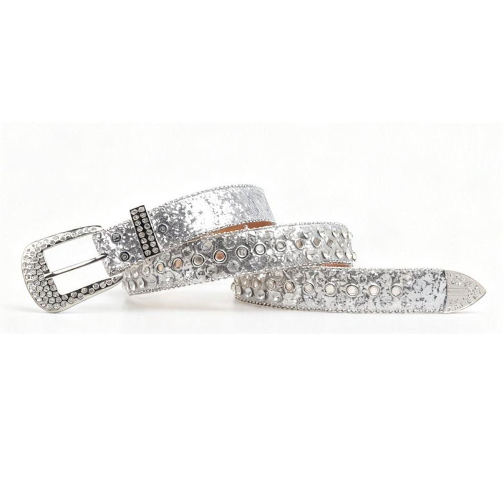 PU Leather Rivet Belt Y2K Women Waistband Retro Rhinestone Belts  Decorative Jeans