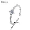 Lindon Classic Copper Alloy Zircon Ring Ladies Jewelry Wedding Promise Party Gift