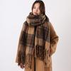 Autumn And Winter Women'S Warm Camarad High-End Plaid Scarf Retro Versatile Thick Warm Shawl Scarf