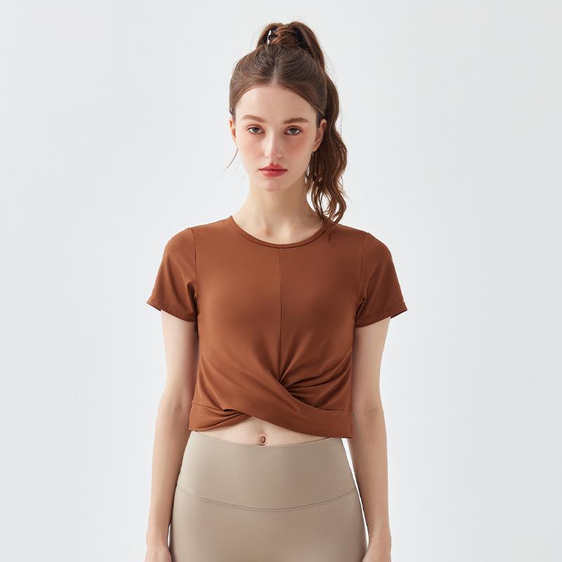 Футболка с короткими рукавами для фитнеса, быстросохнущая спортивная блузка, летняя одежда для йоги, топы для йоги, одежда для бега и фитнеса для женщин