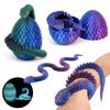 Креативное яйцо змеи, напечатанное на 3D-принтере, декомпрессионная форма змеи, подвижная, вращающаяся, шарнирная настольная фигурка, реалистичные животные, детская игрушка