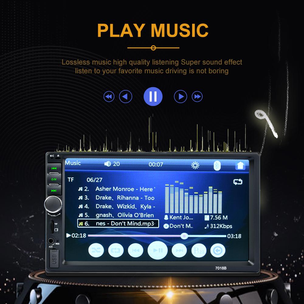 Reakosound 2 Din Car Radio BT Autoradio 7" Touch Screen Mirror Link Multimedia Video Player For Toyota KIA Ford VW Skoda 7018B