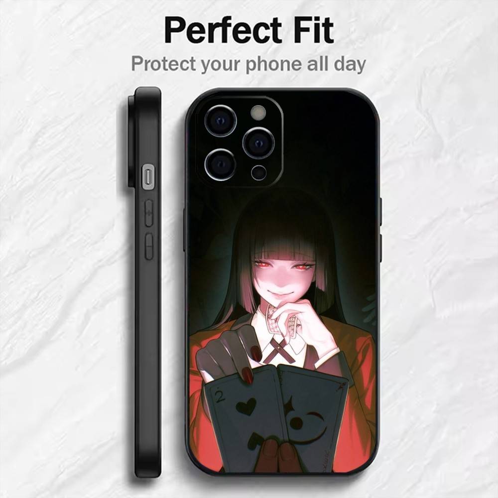 K-Kakegurui Y-Yumeko Чехол для телефона для iPhone 17, 16, 15, 14, 13, 12 Plus, Max Мягкий силиконовый черный чехол