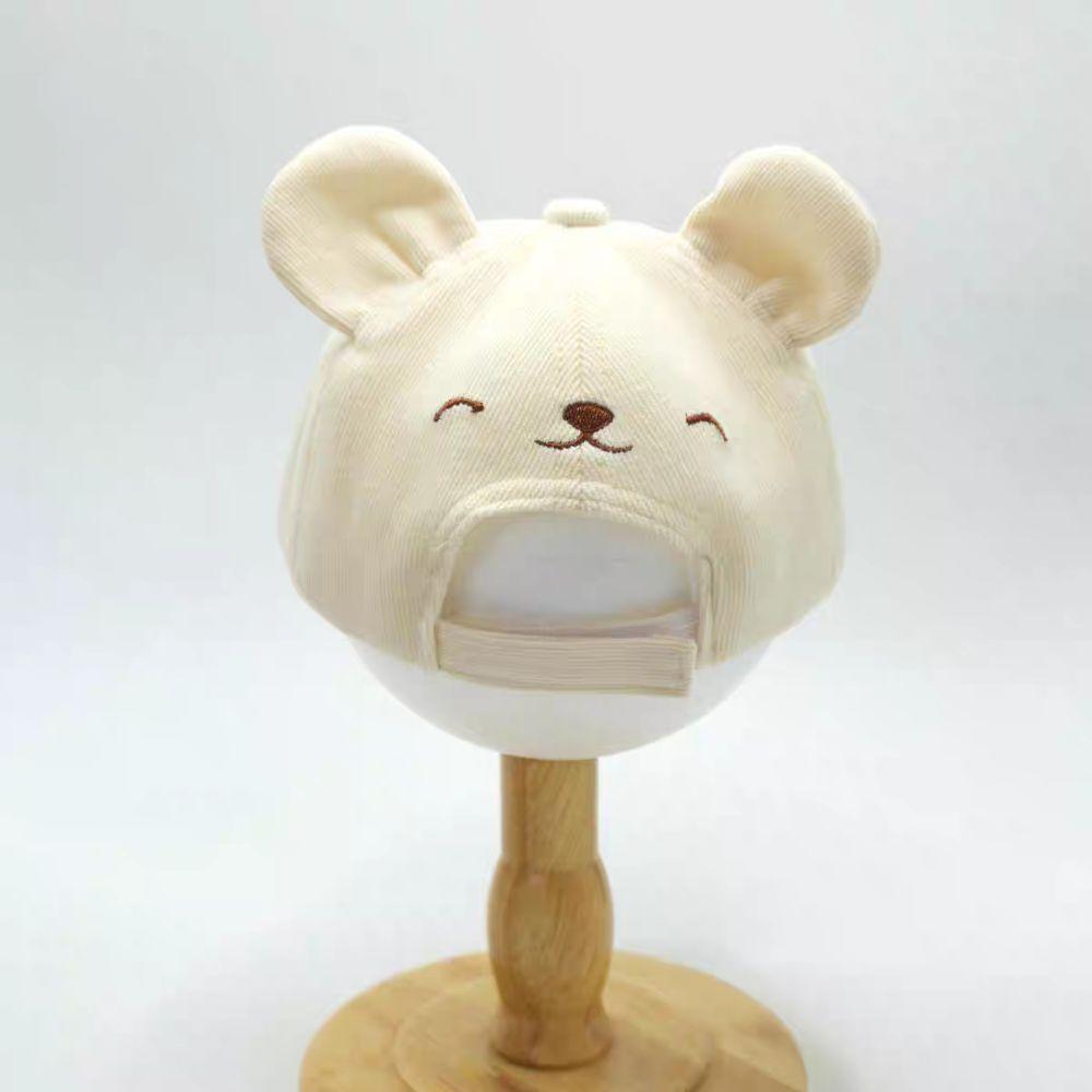 Fashion Adjustable Kids Fisherman's Hat Cartoon Embroidered Baby Visor Hat Bear Ear Solid Color Baby Sunhat Autumn