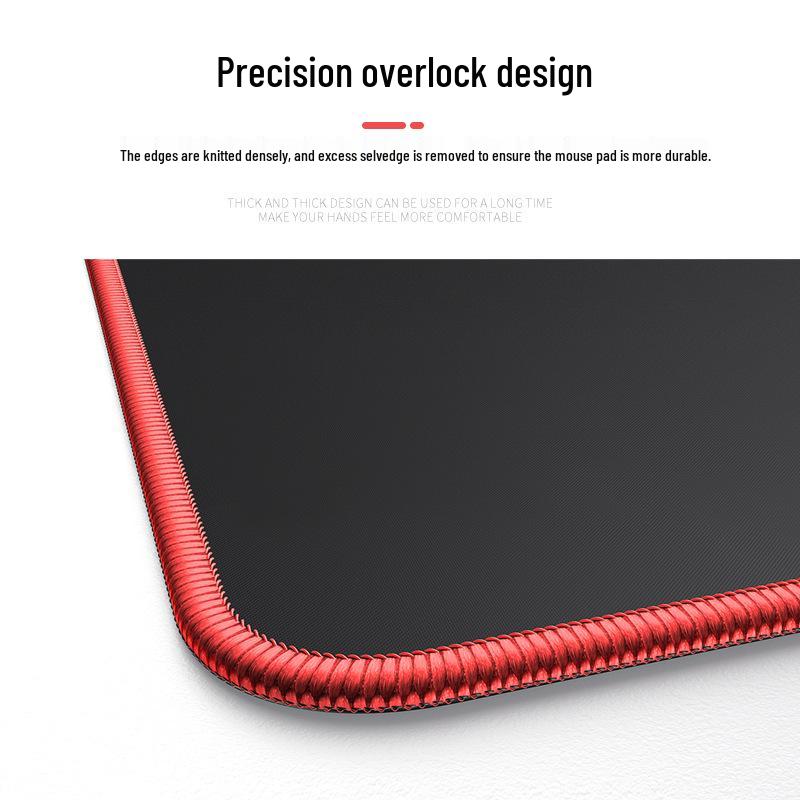 Игровой коврик для мыши XL с красной прострочкой для офиса и киберспорта