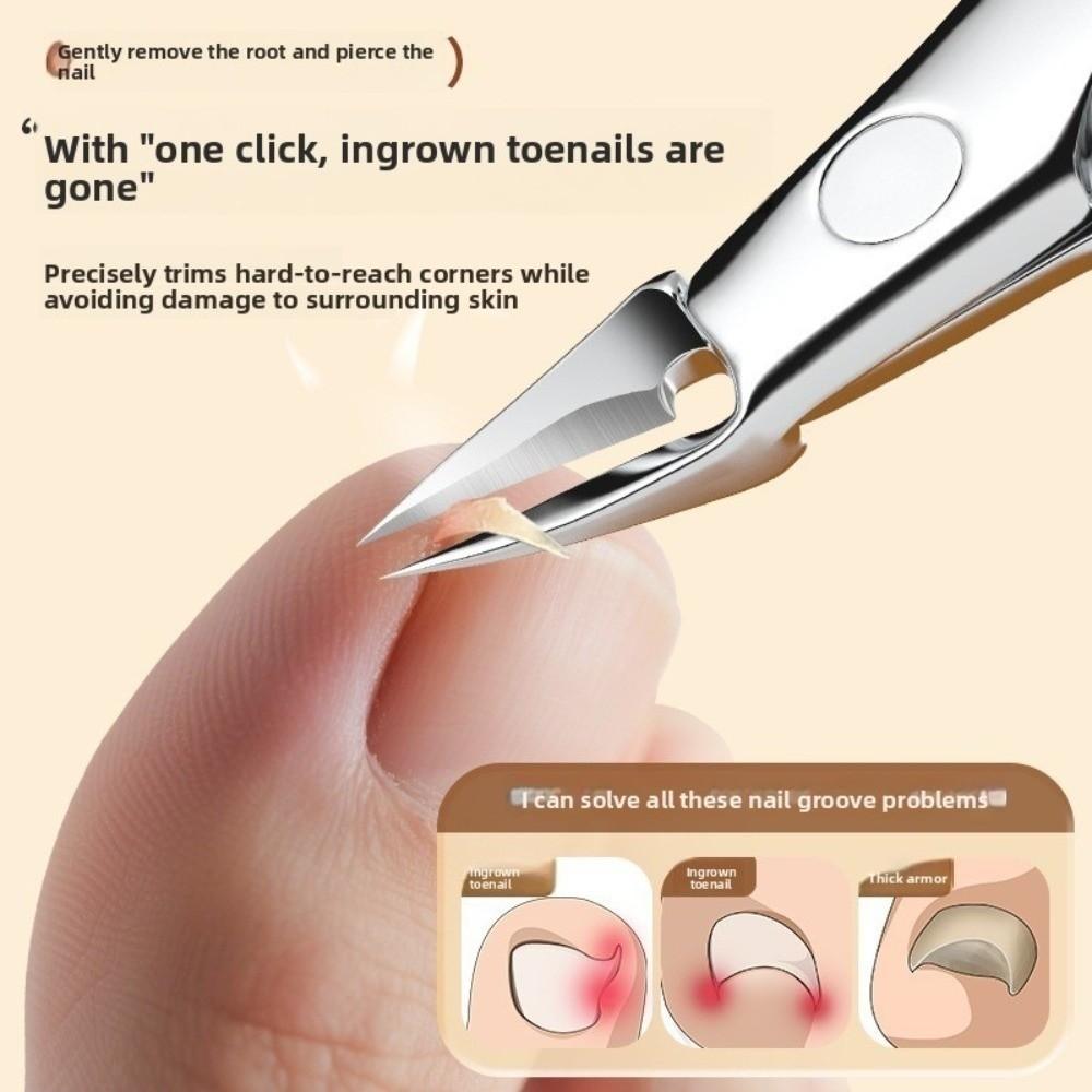 New Large Jaw Toenail Clippers Slanted Design Anti-Splash Ingrown Nails Trimmer Thick Nails Stainless Steel Nail Clippers