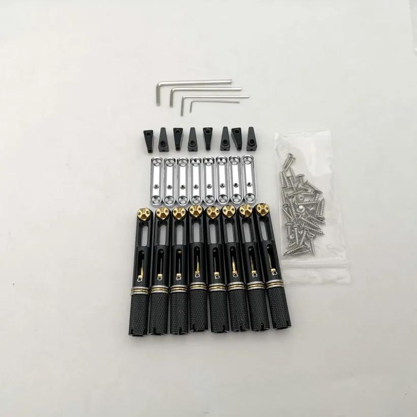 Black single headless guitar bridge Headless fan mode - one fixed brass fan bridge for 6-string electric guitar