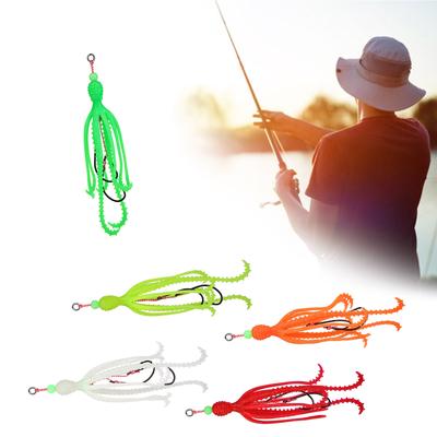 Искусственная приманка с двойными крючками Squid Skrit Lure 15см 10г Юбка осьминога Мягкие приманки Троллинговая приманка Рыболовные снасти
