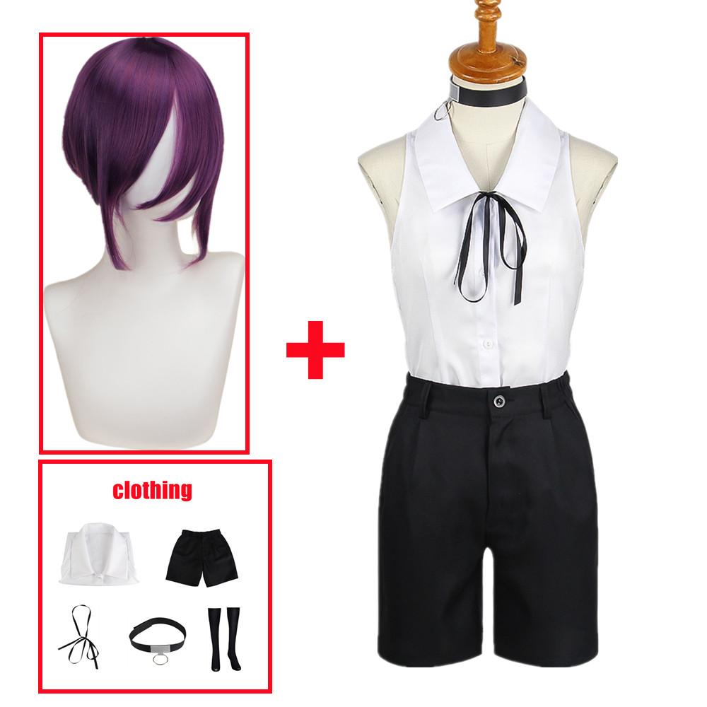 Anime Chainsaw Man Reze Cosplay Costume Shirt Shorts Bomb Wig Carnival Clothes Halloween Party Uniform Suit